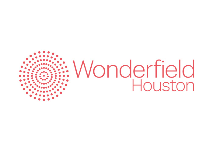 Wonderfield Houston text logo in red